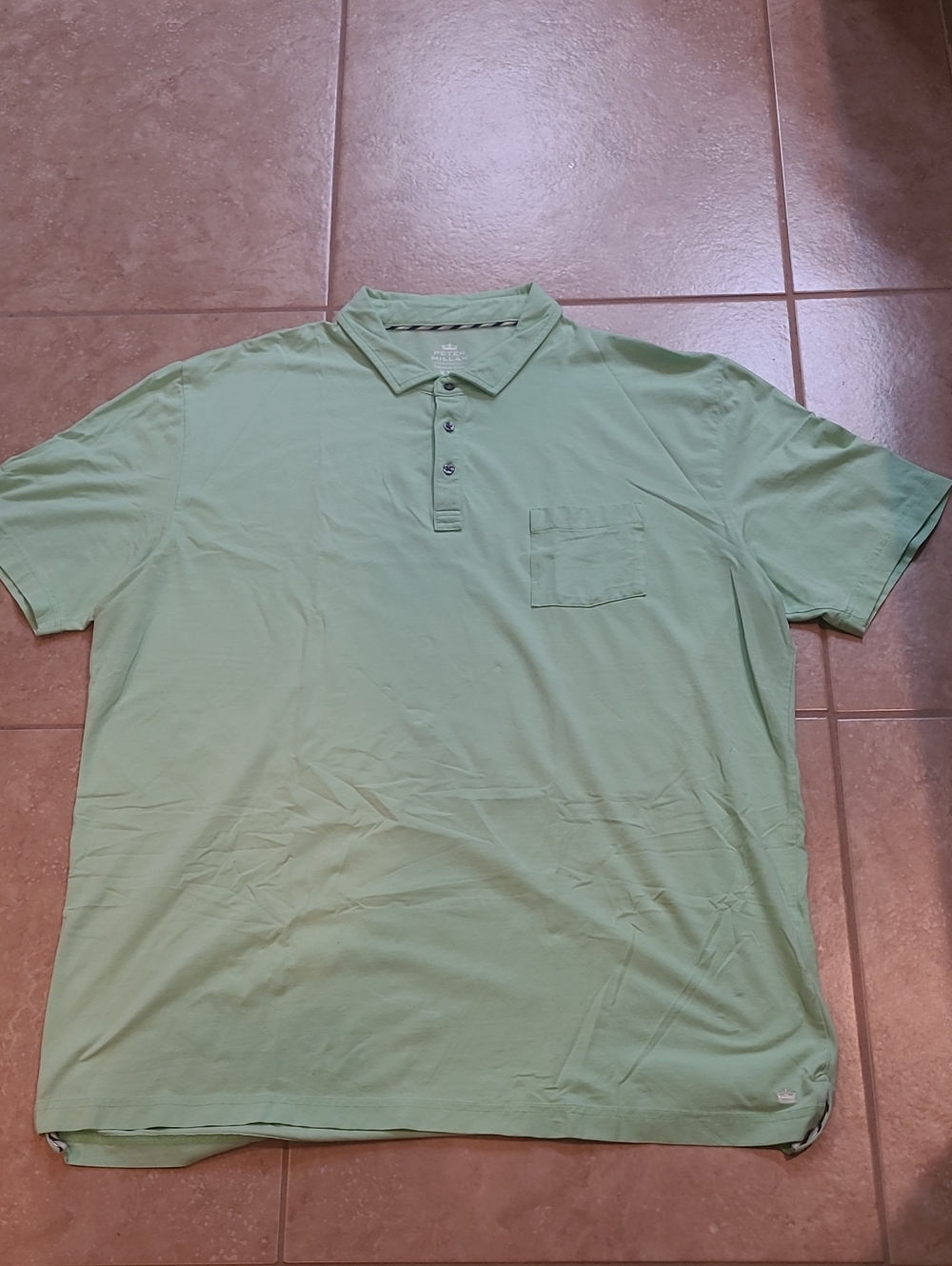 Peter Millar Men's Mint Green Polo with Chest Pocket